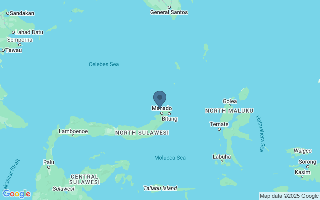 Kaart met locatie National Park Bunaken